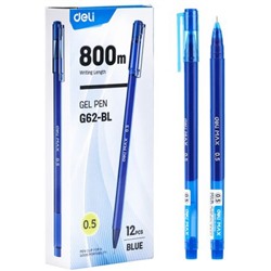 Ручка гелевая MaX EG62-BL 0.5 мм синяя, с грипом, бесстержневая(1901150) Deli