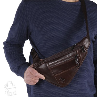 Рюкзак мужской кожаный 1213-1Z coffee Zinimxs