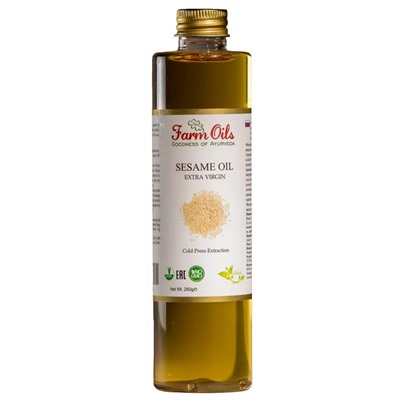 Farm Oils Sesame Oil Extra Virgin/ Кунжутное масло Холодного Отжима Флакон 250 мл
