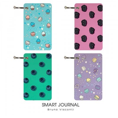 Блокнот на кольце 54х90 мм 110л "SMART JOURNAL" 4 вида 3-570 Bruno Visconti