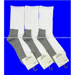 AMIGOBS ВЫСОКИЕ белые носки (серая подошва)  арт. 1372