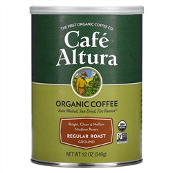 Cafe Altura, Organic Coffee, Regular Roast, Medium Roast, Ground, 12 oz (340 g)
