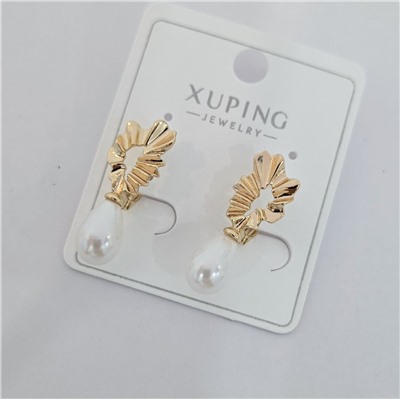 Серьги коллекция "Xuping" покрытие позолота, вставка: искусственный жемчуг, арт.004.048
