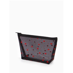Косметичка женская Little love, с рисунком, на молнии, чёрная