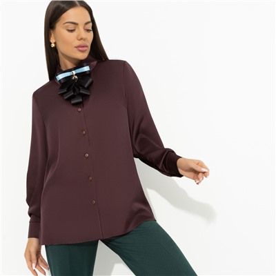 Рубашка из шелка со съемным декором, Лабиринт обещаний (brown)