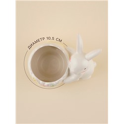 Конфетница SL Home «Лесные кролики», 600 мл, 17.5×11.5×16.8 см, керамика, белая