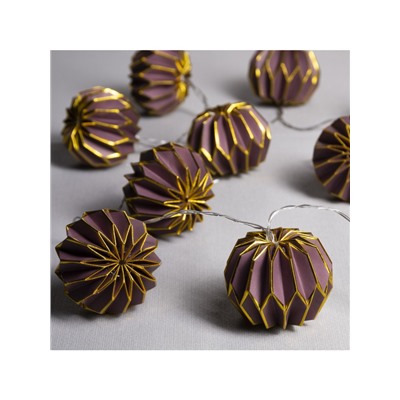 Гирлянда «Нить» 2 м с насадками «Фиолетовый фонарик», IP20, прозрачная нить, 10 LED, батарейки AAх2 (нет в комплекте), свечение тёплое белое