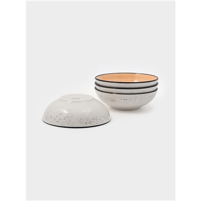 Набор тарелок глубоких Доляна Nature, 4 шт., d=19 см, керамика, оранжевые