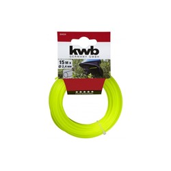 Леска для триммера KWB Profi, d=2.4 мм, 15 м, нейлон, профиль «круг»