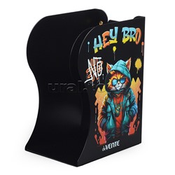 Подставка для учебников и книг "Hey Bro" 19x14,7x9 см, металлическая, телескопическая, окрашенная, вес 600 г, с полноцветным рисунком, в картонной коробке