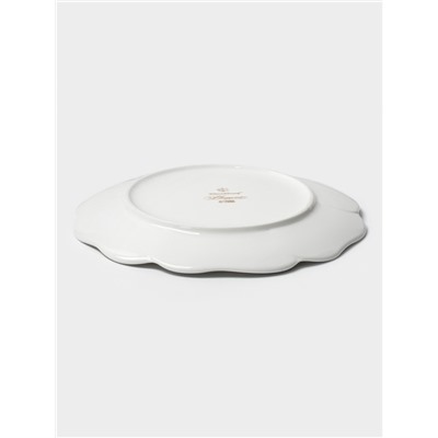 Тарелка десертная WY Bloomware. d=20 см, фарфор, белая, зелёная