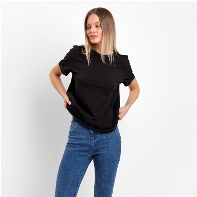 Футболка женская, цвет чёрный, размер 44-46 (L)