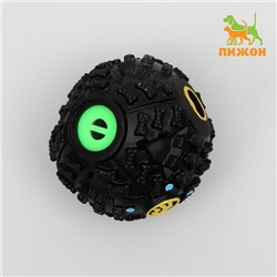 Квакающий мяч для собак, жёсткий, 7.5 см, чёрный