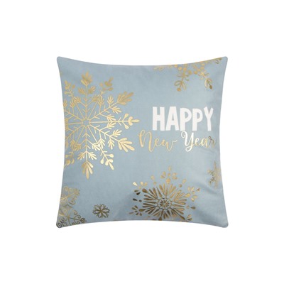 Наволочка декоративная новогодняя «Этель. Снежинки» 40×40 см, велюр