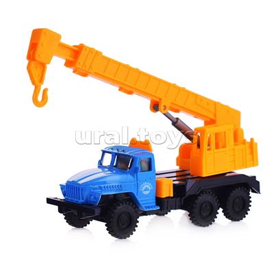 Грузовик металлический, инерционный, Подъемный кран, подвижные элементы