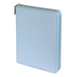 Ежедневник-органайзер недатированный А5- 200 стр. на кольцах "RIVIERA. ZEFIR" (ЗЕФИРНЫЙ ГОЛУБОЙ) кожзам, на замке по периметру 3-601/02 Bruno Visconti