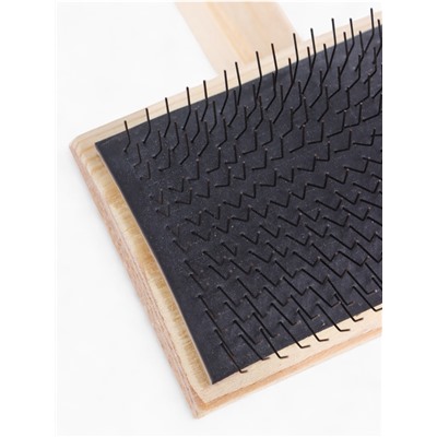 Щетка - пуходёрка ZOONIK, 85×55 мм, полукруглая, большая, дерево