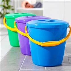 Ведро с крышкой и мерной шкалой, 10 л, d=27.3 см, h=28.7 см, МИКС