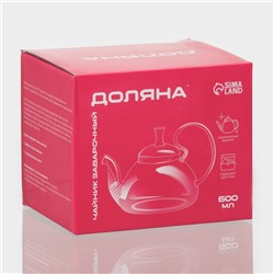 Чайник заварочный Доляна «Элегия», 600 мл, стекло, с металлическим ситом