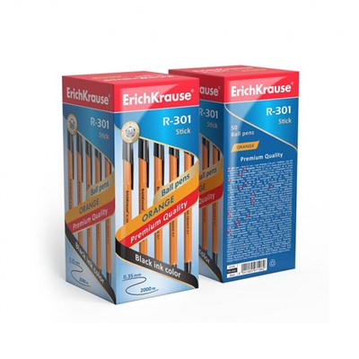 Ручка шариковая R-301"Охра" 0.7мм 43195 черная ErichKrause