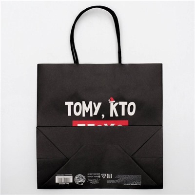 Пакет подарочный новогодний «Кто плохо себя вёл», 22×22×11 см