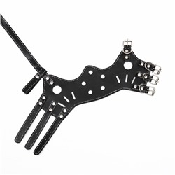 Намордник из прессованной кожи регулируемый, 3 (длина по носу 6.8 см, обхват морды 21-28 см), чёрный