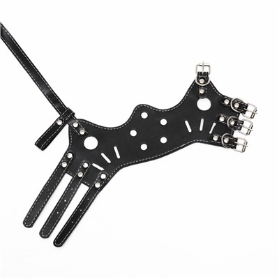 Намордник из прессованной кожи регулируемый, 3 (длина по носу 6.8 см, обхват морды 21-28 см), чёрный