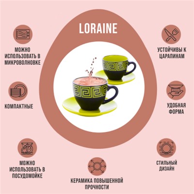 30451-3 Чайный набор 4пр Loraine ЗЕЛЁНЫЙ LR (х18)