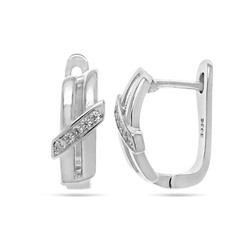 Серьги из серебра куб.циркон., ТЦ-14