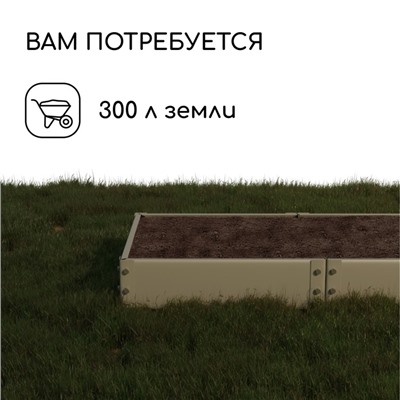Грядка оцинкованная, компакт, 200×100×15 см, Greengo