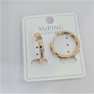 Серьги коллекция "Xuping" покрытие позолота, вставка: фианиты, арт.004.022