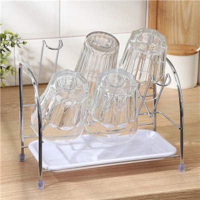 Сушилка для стаканов, 25×13.5×21 см, серая