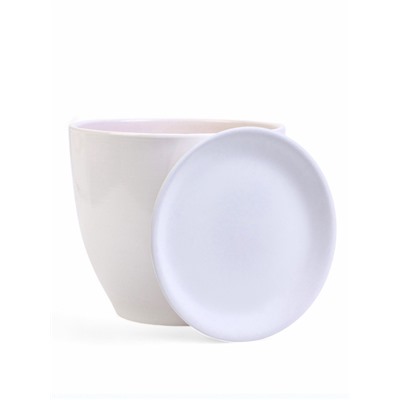 Горшок для цветов «Белый», керамика, с поддоном, набор 4 шт.: 400 мл, 1 л, 2.5 л, 5 л