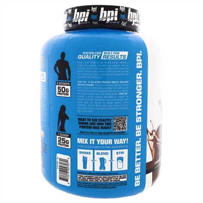 BPI Sports, Сыворотка HD, Ultra Premium Порошок Сывороточного Протеина, Шоколадное печенье, 4,2 фунта (1900 г)