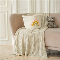Корзина для хранения SL Home «Радуга», плетёная, ручной работы, 30×40×25 см, белая