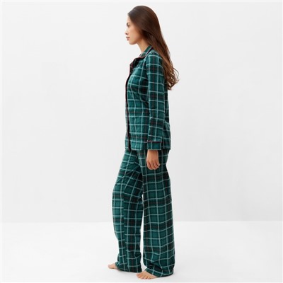 Пижама новогодняя женская (рубашка, брюки) KAFTAN Green mood, размер52-54