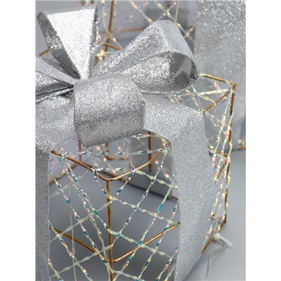 УЦЕНКА Фигура световая «Подарки», 20×15×10 см, 35LED, ААх2 (не в компл.), Т/БЕЛЫЙ