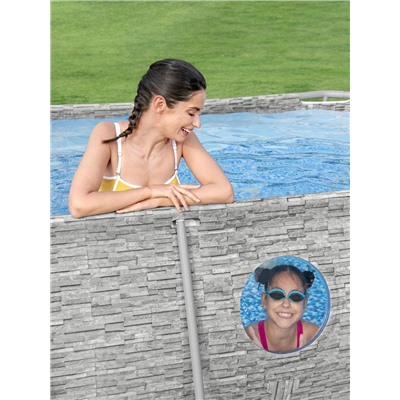 Бассейн каркасный Power Steel Swim Vista, 427×250×100, фильтр-насос, лестница, тент, 56714 Bestway