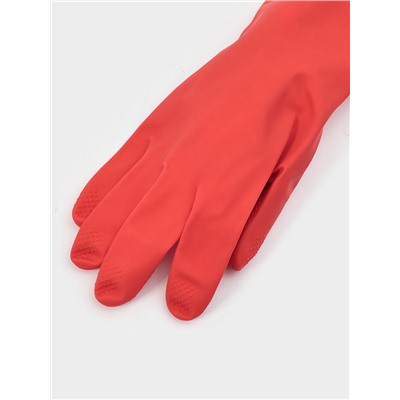 Перчатки хозяйственные Доляна, размер S, длинные манжеты, латексные, красные