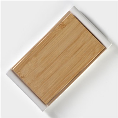 УЦЕНКА Блюда для подачи керамическое с вставкой из бамбука BellaTenero, 25.5×14.5×2.3 см