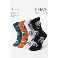 Носки женские Скелет (набор 4 пары)