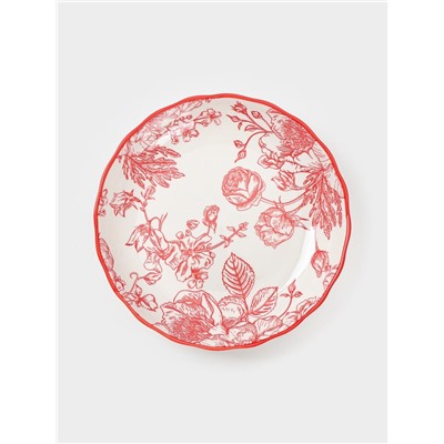 Тарелка Botanica, d=18.5 см, фарфор, белая, красная