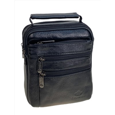 Сумка мужская из натуральной кожи, цвет черный