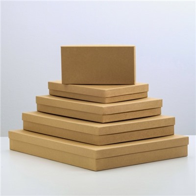 Набор коробок 5в1 «Крафт однотонный», 40×30×5 - 20×10×3 см
