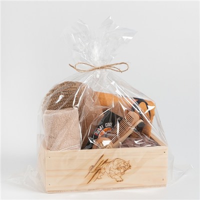 Набор подарочный «Этель» Tiger, полотенце 70×146 см, щётка, мочалка