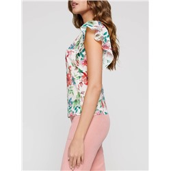 Блузка женская CONTE Блузка с цветочным рисунком и широкими воланами LBL 1100