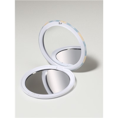 Зеркало складное «Нежность», d=7.5 см, с увеличением х2, голубое