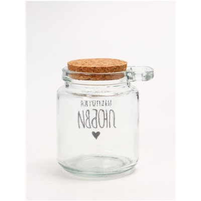 Банка для хранения сыпучих продуктов и круп «Щепотка любви», с ложкой, 250 мл