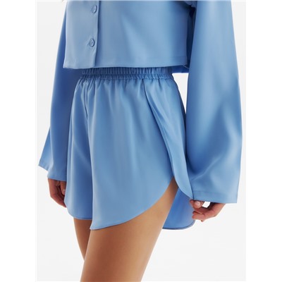 Пижама женская (рубашка, шорты) женская MINAKU: Home collection, небесно-голубая, размер 50