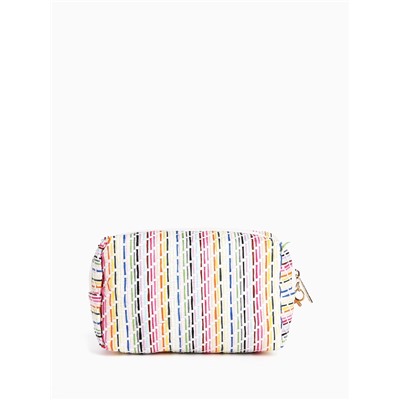 Косметичка дорожная на молнии, с ручкой, с подкладкой, белая/разноцветная